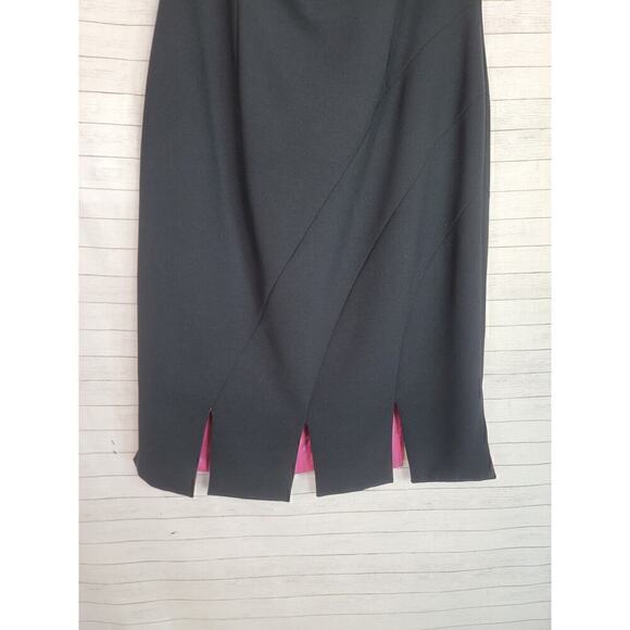 KAY UNGER NEW YORK SLIT HEM DETAIL DRESS IN BLACK, SZ 8 - Picture 3 of 12